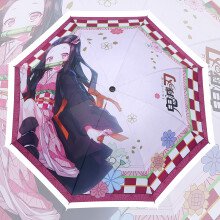 Demon Slayer Nezuko Pink Travel Umbrella Windproof