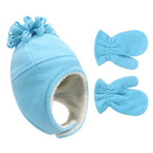 Trapper Hat Winter Fleece Children's Hat and Gloves Set