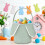 Corduroy Rabbit Ear Easter Basket Green Portable 1