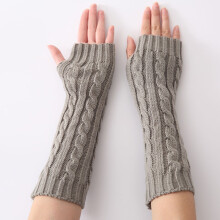 Winter Gloves Wool Half-Finger Grey for Men and Women