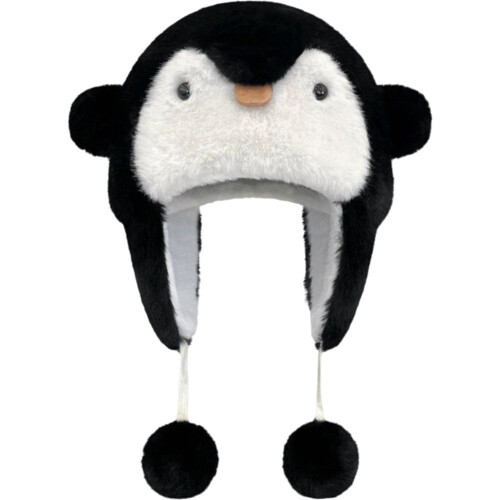 Penguin Plush Earmuffs Hat Winter Warm Furry Hat