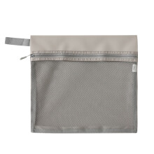 Travel toiletries bag gray mesh portable storage