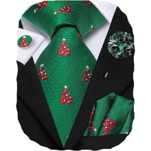 Men's Christmas Snowflake Tie Set with Accessories