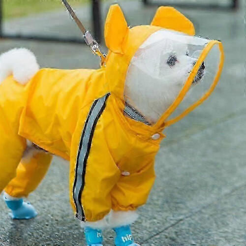 (m, red) waterproof dog raincoat full coverage for outdoor use