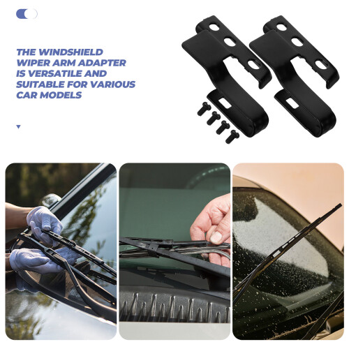 Black Metal Wiper Blade Screws Universal Adapter 2 Pcs 1