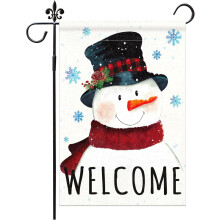 Snowman Winter Garden Flag Double-Sided 12x18 Inch