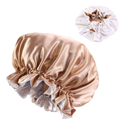 Silk Bonnet Sleeping Cap with Satin Band Double Layer