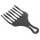 Pieptene pentru păr afro, plastic, set 3 buc., negru 8