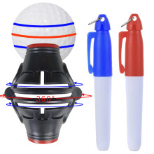 Golf Ball Marker Set with Blue Red Liner Pen and 360