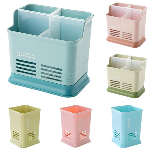 Limei plastic utensil holder with 4 compartments and
