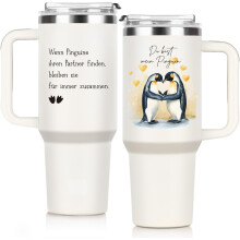 Thermobecher Thermos Edelstahl 1200 ml Dicht Romantisches Geschenk Weiß — thermosbecher 1200ml