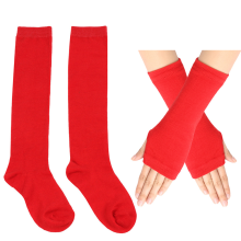 Kids Soccer Socks and Gloves Set Cotton Knee-High Tube