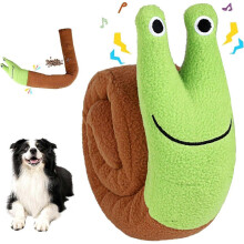 Snail Dog Puzzle Toy for Sniffing and Foraging, Bite-Resistant Plush with Squeaker, Boredom Relief for Dogs