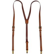 Men's Brown Genuine Leather Suspenders