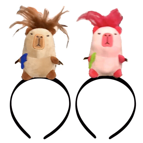 Funny Capybara Hairband Comfortable Face Props Soft Stage-Brown 1