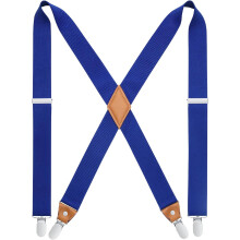 Men's X-Back Suspenders 1.4 Inch Adjustable Elastic with 4