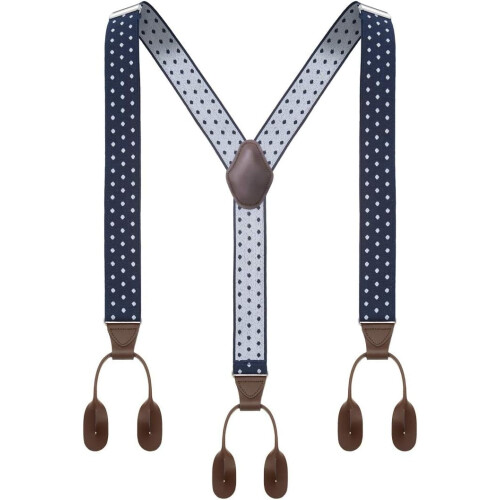 Men's Button-End Suspenders Y-Back Adjustable Elastic 49