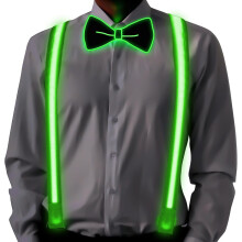 LED Neckties Bowties Suspenders Glow-in-the-Dark Adjustable