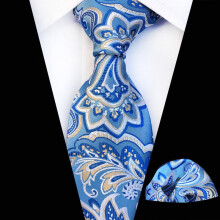 Men's Floral Paisley Tie and Pocket Square Set