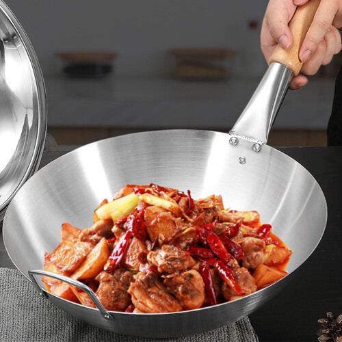 Stainless Steel Wok Pan Traditional Multipurpose 1 1