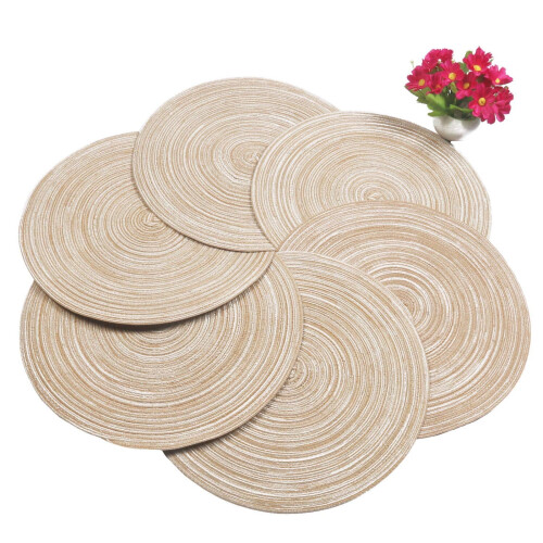 Round Braided Placemats 15 Inch Set of 6
