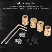 4 PeçAs Adaptador Hexagonal de Cubo de Roda Combinador de LatãO 5Mm um 12Mm para Wpl B14 B16 B24 B36 C14 C24 Mn D90 D91 Rc PeçAs Sobressalentes de