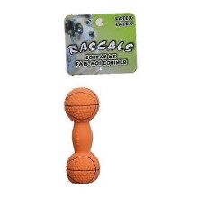 Coastal Pet Rascals Latex Basketball Dumbbell Dog Toy, 4" Long