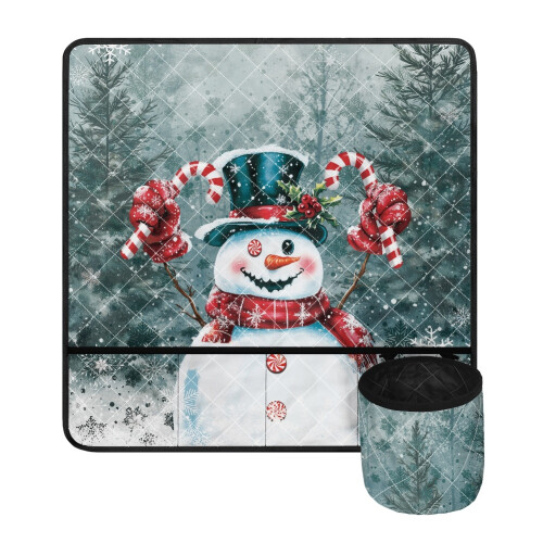 Snowman Sewing Machine Mat for Table Protector with Cylinder