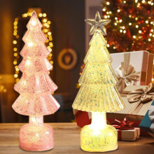 Mercury Glass Christmas Tree Illuminated Silver Decor 1 Pack