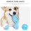 Plush Dog Squeaky Toy Slipper Shape for Chewing 3Pcs Blue Set 3