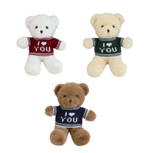 Brown Plush Teddy Bear with 'I Love You' Sweater, 1 Piece