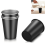 Stainless Steel Pint Cups Black 4 Pack 260 ml 1