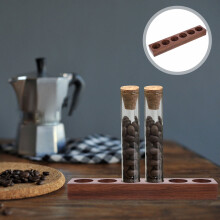 Wooden Coffee Bean Tube Organizer Stand 12-slot