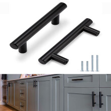 Cabinet Pulls Matte Black 5 Inch 3-Hole 30-Pack