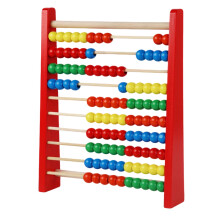 Wooden Abacus Stand for Kids with Color Counters L-Red