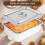 Hotel Pan Rectangular Metal Steamer Pan with Lid 4 Inch Deep 7