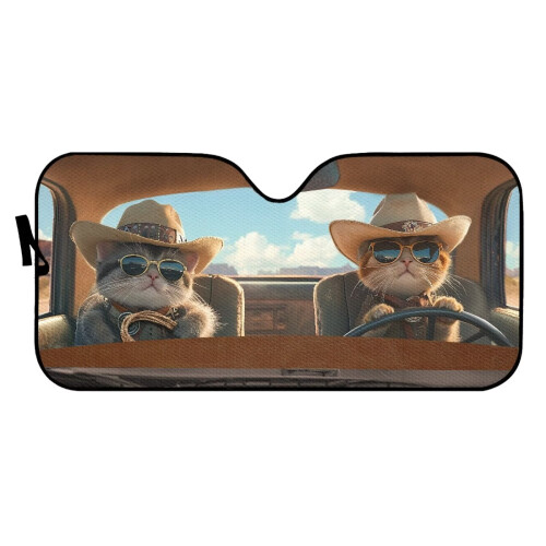 Western Cat Foldable Car Sun Visor Reflective Shade 1 Pack 1