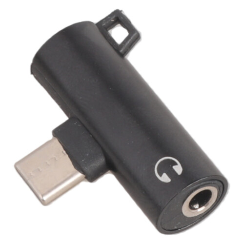Convertisseur USB C vers prise pour écouteurs 3,5 mm,-Noir