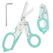 (orange) 6-in-1 Multi-Function Scissors Set HC420 High Carbon Stainless Steel Kitchen Shears All-Purpose Household Tool with Storage Box