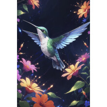 Anime-Style Hummingbird Wooden Jigsaw Puzzle 1000 Pieces