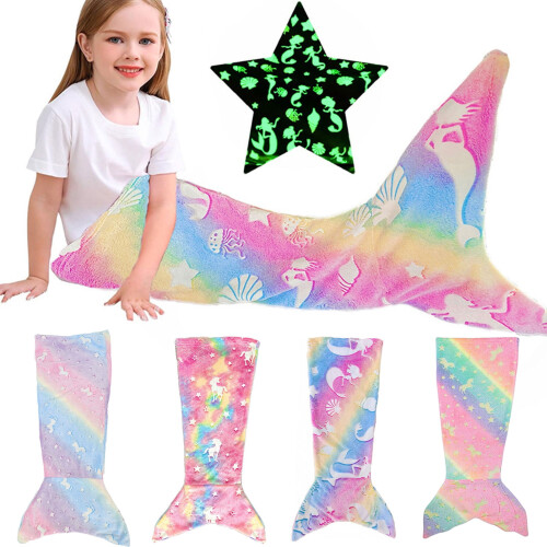 Mermaid Tail Blanket Plush Fleece 1 Piece