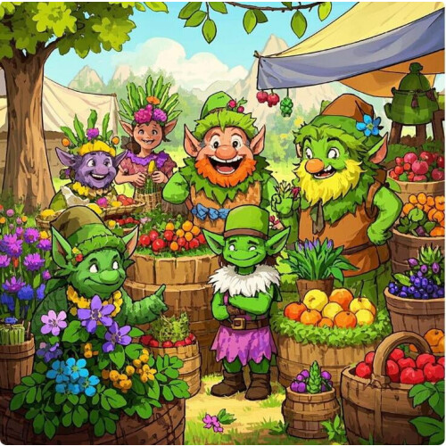 Wooden Jigsaw Puzzle Flock of Goblins Spring Fair 1000