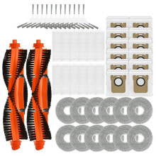 50pcs Compatible with  Mijia M30 Pro/C107 Vacuum Parts Main Side Brush HEPA Filter Mop Cloth Dust Bag Replacement Accessories