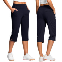 Women's Capris Leggings Stretch Casual with Pockets Navy XL