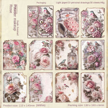Lost Garden Art Collage Journaling Sheets 30 pcs 6 designs