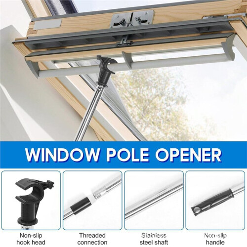 Modular Telescopic Hook Pole-Adjustable Overhead Extension Pole for Hanging Lights and Retrieving Items From High Places 1