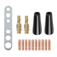 15AK MIG Laskop Onderdeel 10 Stuks 0.9mm Tips 2 Mondstukken, 2 Diffusers en 1 Sleutel voor 15AK MIG Lasgereedschap Verbruiksartikelen