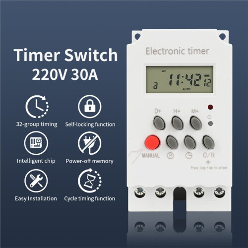 TNCE 30A Timer ,  Power  Control , 32 Groups of Timer  and Off Light, Water Pump Timer 2