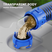 90 Degree RV Tote Tank Adapter Clear Sewer Hose Elbow Leakproof Connection for Camping Vehicle Trailers