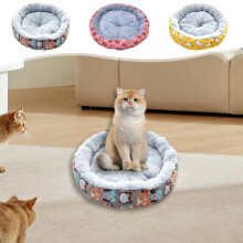 Plush Dog Bed for Small and Medium Dogs Round Soft